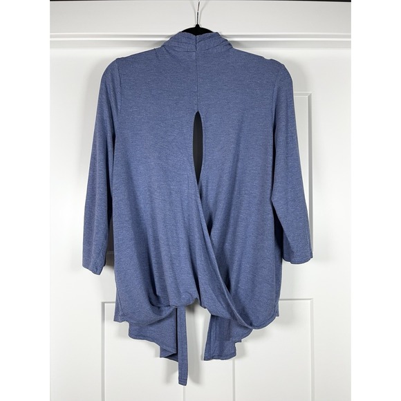 Chico's Zenergy Open Front Cross Back Cardigan Coastal Grandma Boho Women's 2 /L - Picture 2 of 11